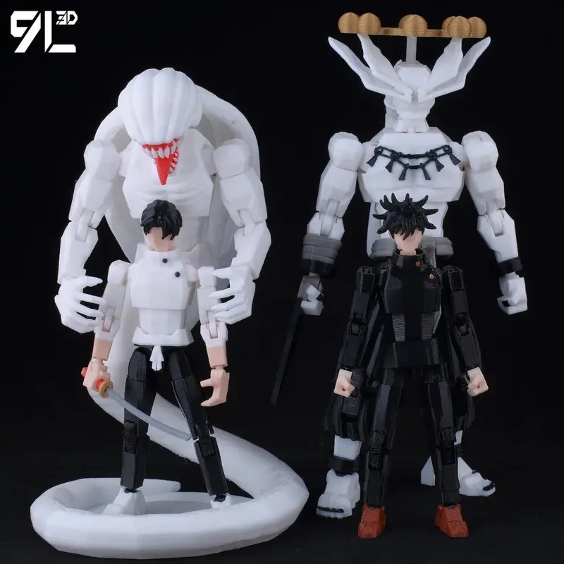 9L3D New Dummy13 Jujutsu Kaisen Articulated Figure Kit - Fushiguro Megumi, Mahoraga, Yuta Okkotsu & Rika Orimoto, Shikigami Summon Battle Pose Anime Action Toy Figures, Articulated Figures