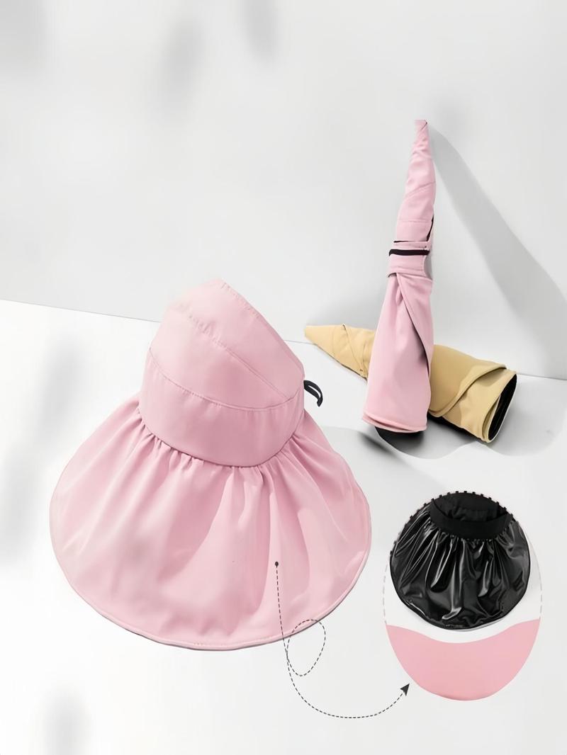 Women's Sun Protection Foldable Sun Hat, Casual Outdoor Travel Hat for Women & Girls, Fashion Accessories for Daily Wear, Sunhat