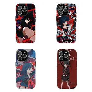 Kill La Kill Collage Phone Case Red Black Grunge Anime Collage Protective Cover Edgy Manga Shockproof Case Compatible for iPhone 17Promax 16 15 14 13 12 11 and for Samsung S21 S22 S23 S24 S25 S26 Gift for Anime Fans