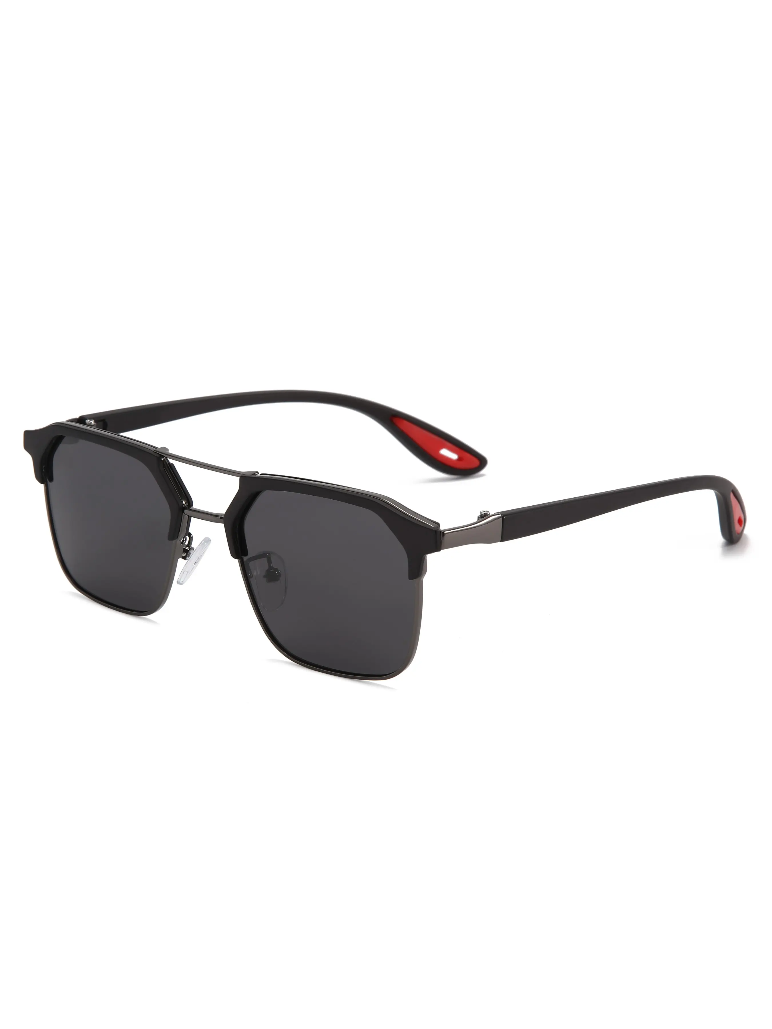 Unisex Vintage Square Framed Sunglasses Polarized Uv400 Lightweight Comfortable for Driving Fishing Going Out, Casual All Season Metal Frame 8329 High Quality Sunglasses