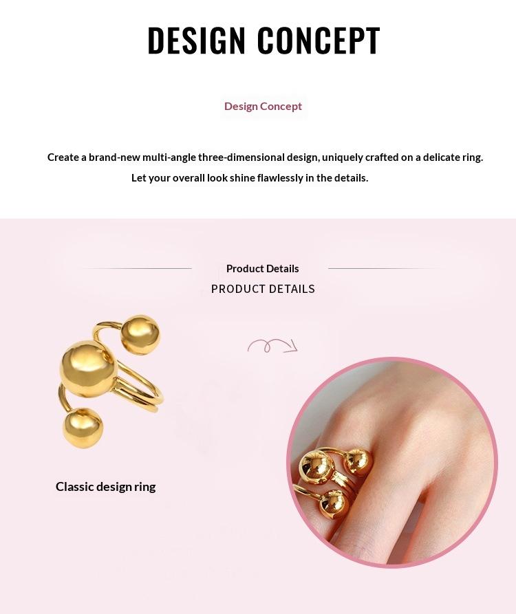 Trendy influencer-approved fine gold planet interstellar orbit ring, simple adjustable niche design finger ring