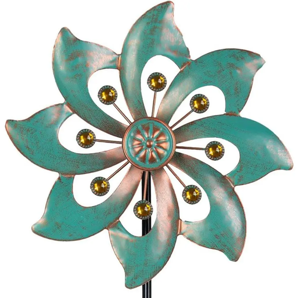 Garden Decor Wind Spinners, Small  Metal Pinwheels Wind Spinner for Yard and Garden 37 * 10inches (Single )