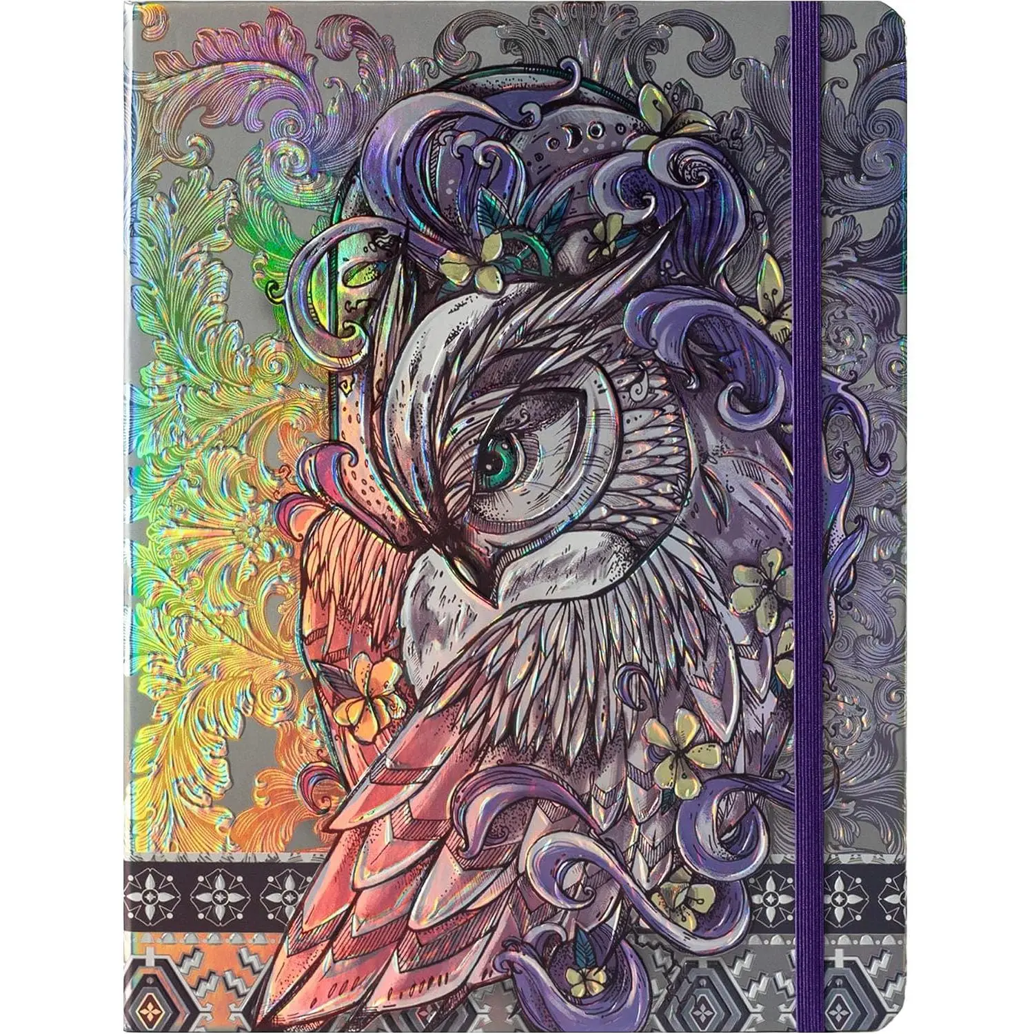 B5 Lined Journal Notebook, Aesthetic Owl Embossed, Hardcover Diary | Wide Ruled, 6.8" X 9.1", 192 Pages, Ribbon, Elastic Band, Notebook for Women & Men, Writing & Note Taking, School & Office