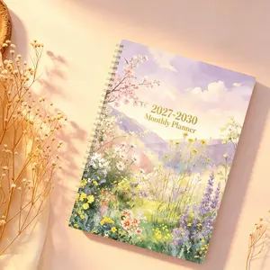 2027-2030 Monthly Planner/Calendar - January 2027 to December 2030, 4-Year Monthly Planner Notebook, Purple Floral Theme Cover Design Journal, Yearly & Daily Planning, Monthly Tabs, 48-Month Calendar, 5.5 x 8.3 Inch Thick Paper, Elastic Cover, Durable Dou