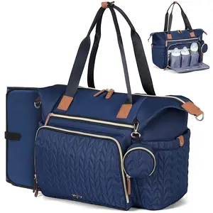 Diaper Bag Tote, Large Baby Diaper Bags Waterproof, Hospital Bag  Labor Delivery with Pacifier Case, Changing Pad, Shoulder Strap, Dark Blue