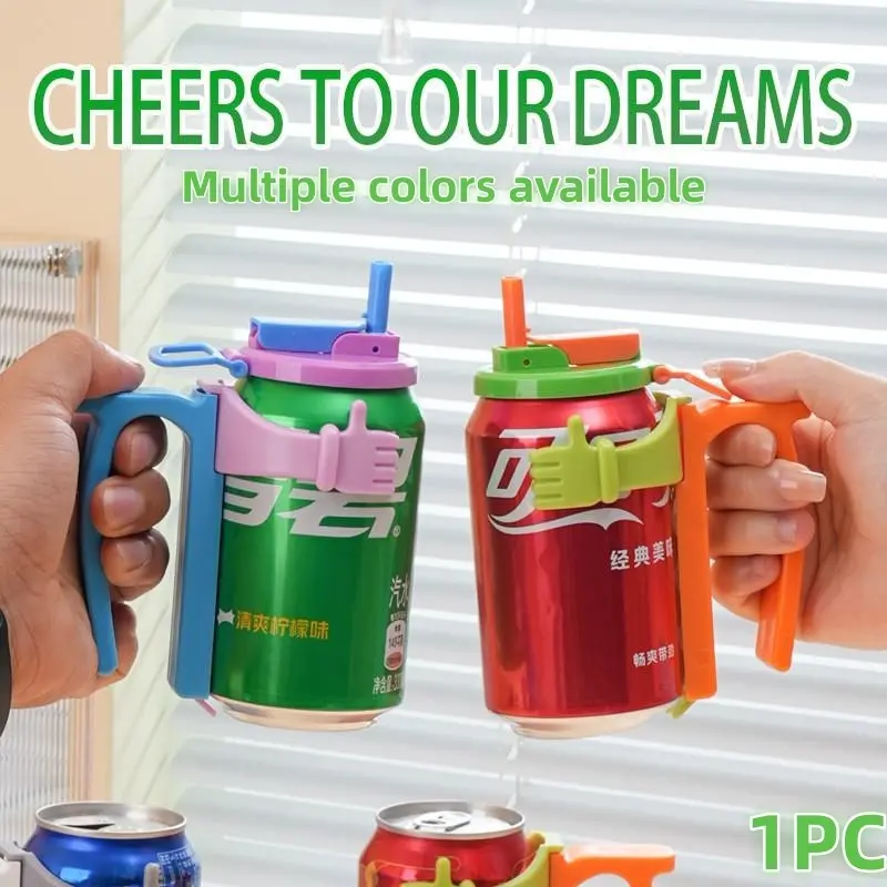 Soda Can Lids and Holders, Leak-Proof Cup Lid with Straw, Easy-To-Use Handy Beverage Holder, Perfect for Parties and Daily Use