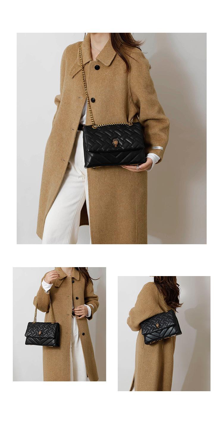 Women's Bag with Unique Quilted Embroidery, Eagle Head Flap Letter Square Bag, Single Shoulder Crossbody Bag for Women