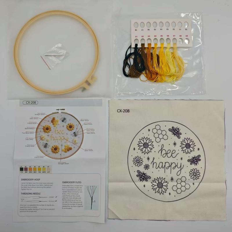 Floral Embroidery Kit for Beginners – DIY Needlework Set with English Guide  Fun & Relaxing Craft for Kids & Adults Create Handmade Art Projects Perfect for Home Decor & Gifts