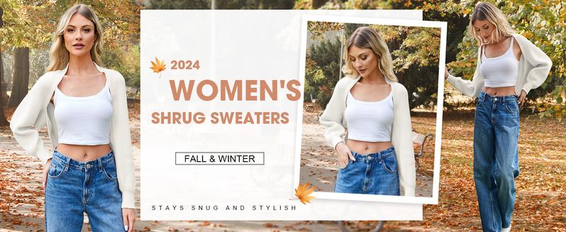 Women's Bolero Shrug Sweater 2025 Knitted Long Sleeve Open Front Cropped Cardigan Shrugs Sweaters Y2K Tops
