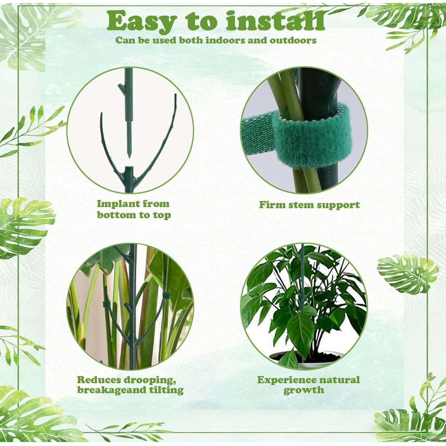 Stackable Monstera Moss Pole - 10 count Coir  Support Stakes for Indoor , Bendable Totem Pole for Climbing Vines,   | Durable Indoor  Stakes (10 Pack)