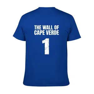 2 Styles Football Fan Meme T-Shirt, Hand of Voz & The Wall of Cape Verde Back Print Tee, Vintage Distressed Casual Short Sleeve Graphic Top for Soccer Lovers