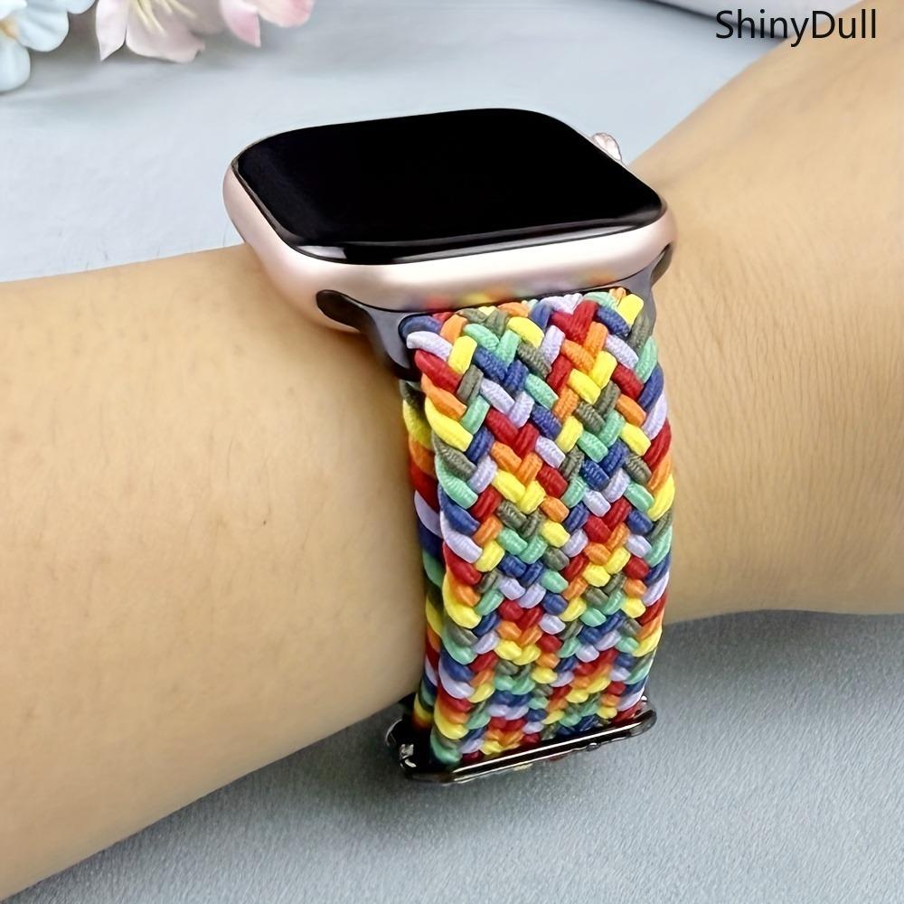 2-Pack Braided Nylon Watch Bands for Apple Watch – Elastic Solo Loop Strap 38–49mm (Series 1–10, SE, Ultra/Ultra 2)