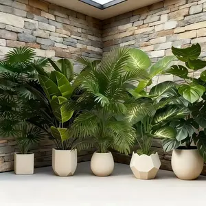 Artificial plants, 5-piece set, equipped with 60 large leaves, maintenance-free evergreen money tree, perfect for New Year, Valentine's Day, Easter, weddings, and more. Evergreen all year round, assemble the leaves yourself, pot not included.
