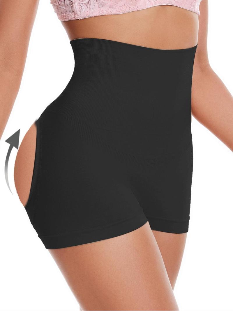 Women's Cut Out High Waist Shapewear Shorts, High Waisted Shaper, Breathable Comfortable Shaper, Tummy Control Butt Lifter, Ladies Shapewear Bottoms, Womenswear