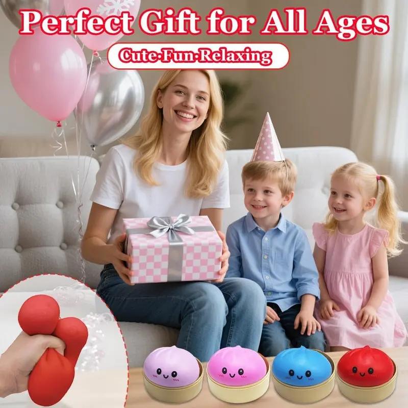 [Blind Box]2026 New Glitter Dumpling Squishy with Steamer Box, Soft Sensory Fidget Steamed Bun Squeeze Tool for Adult Stress & Anxiety Relief, easter eggs Colorful Gradient Dragon Statue prefilled Pull Back Monster Car and Truck Pack christmas toys