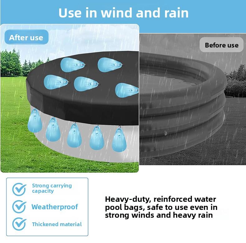 Outdoor winter swimming pool cover hanging bag wall bag waterproof water bag load-bearing pool artifact water drop cover bag