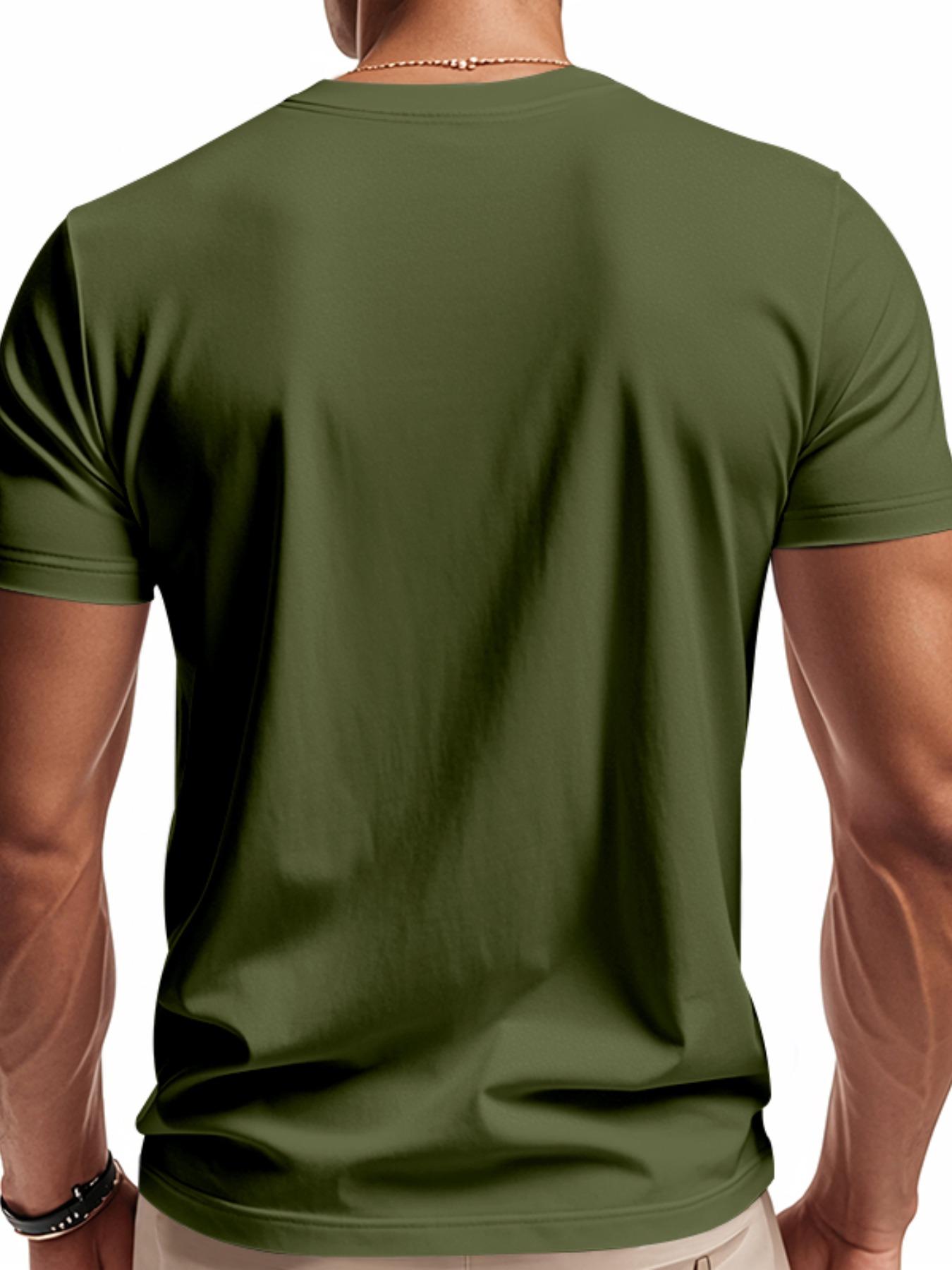 Men's Cross Print V Neck Tee, Regular Fit Casual Short Sleeve T-shirt for Summer, Men's Top for Daily Wear, Gym Tees, Gym Workout Shirt