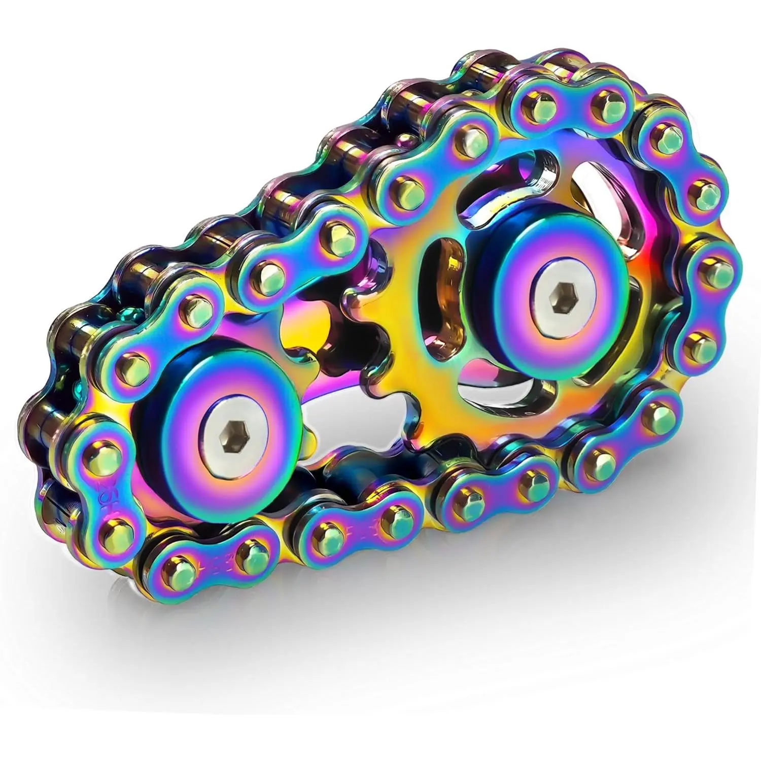 Metal Fidget Spinner Toy for Teens, Boys, Adults & Men - Bike Chain Roller Gadgets for ADHD Anxiety Stress Relief - Quiet Fidget Desk Office EDC Easter Basket Stuffer