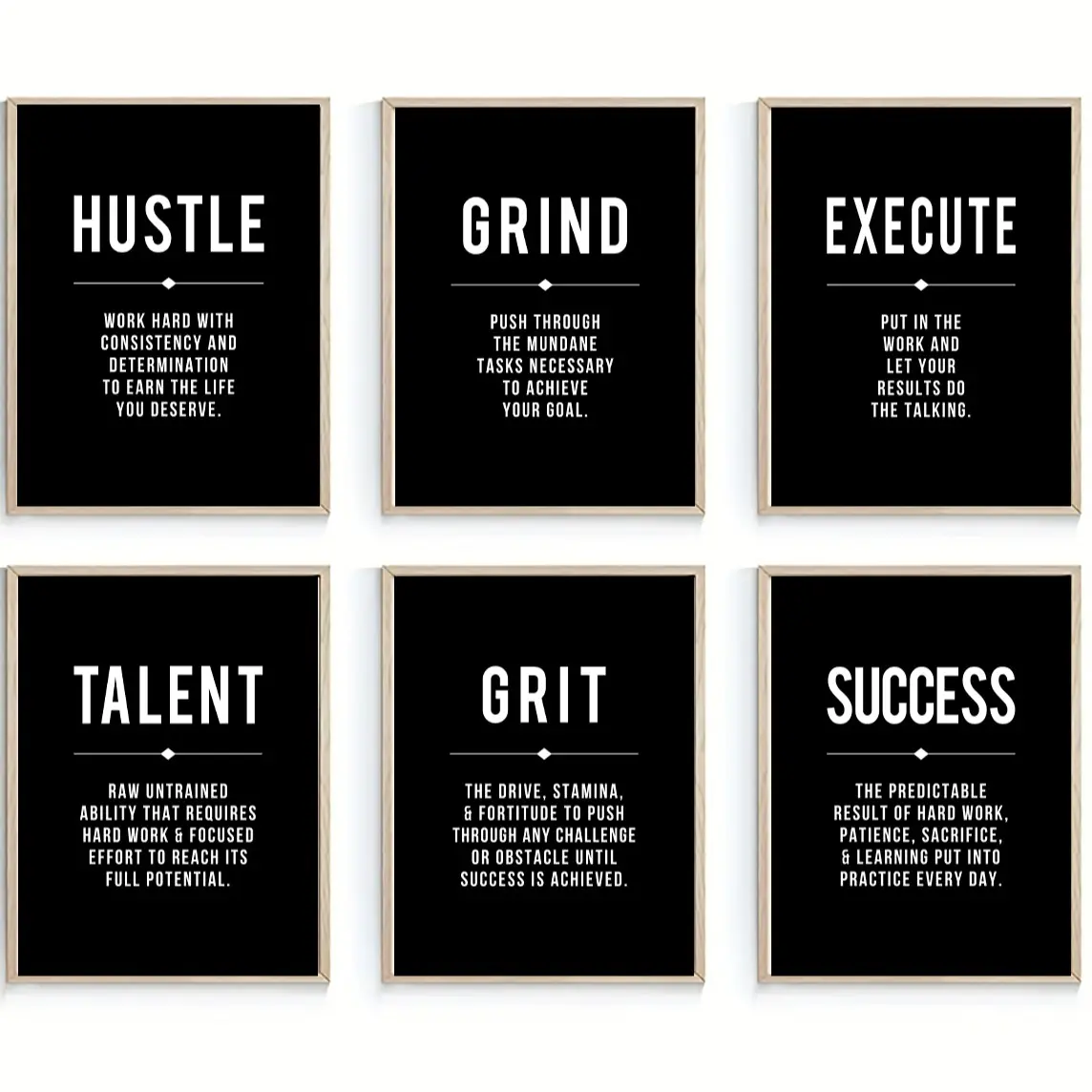 6pcs/set poster set for encouraging famous sayings, inspired wall art, framed or unframed, ideal house warming gift, college dorm apartment decor,