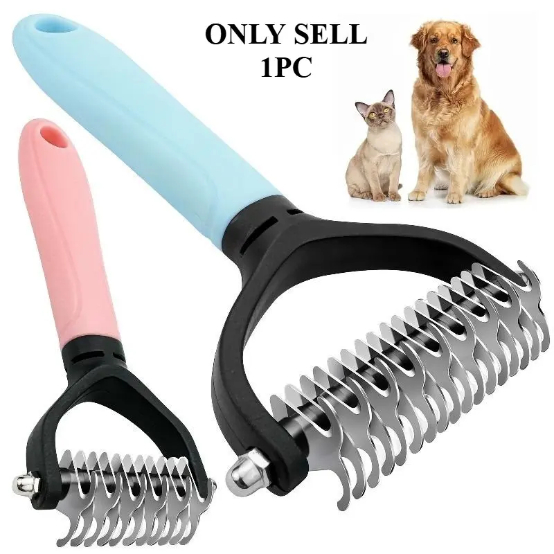 1-piece Stainless Steel Pet Knot Comb, Double-sided Needle Comb Hair Thinning Tool, Grooming Tool, Grooming goods, Suitable for Cats and Dogs, Brush To Easily Remove Knots, Tangles, and Floating Hair, Especially Suitable for Long Haired Animals