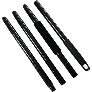 4-Section Mop & Broom Handle, 57 Inch/145cm Heavy Duty Pole with EVA Foam Soft Grip, Standard American Threading, Universal Replacement Handle for Most Mop and Broom Heads (Black)