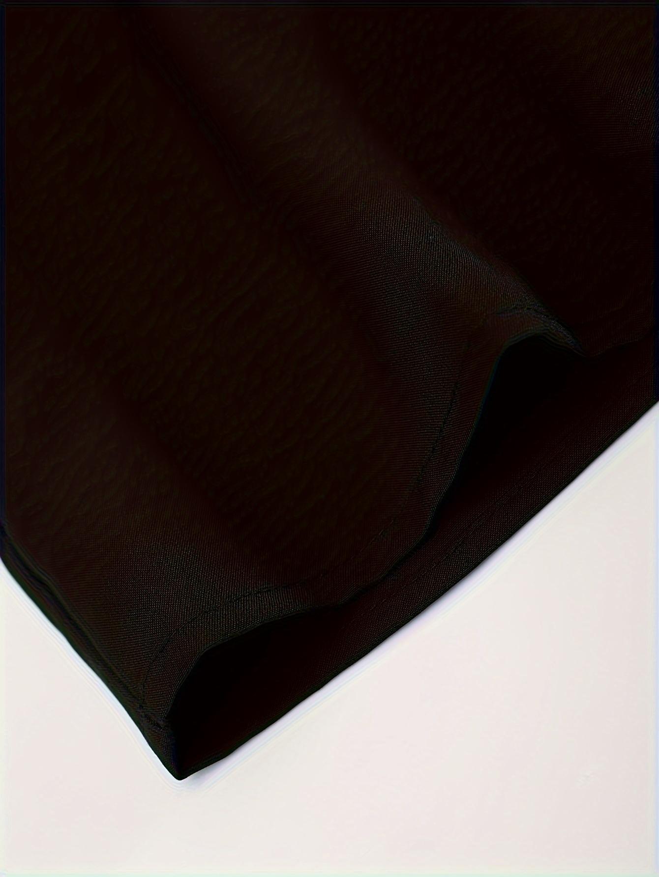 Men's Casual Set - Suit-Inspired Short Sleeve Shirt & Loose Straight Pants - Polyester, Machine Washable