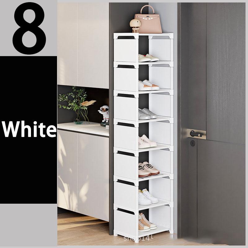 1-tier, multi-layer dustproof shoe rack, black/white, multi-functional storage rack, kitchen storage rack, shoe organizer, space-saving, for use at the entrance of dormitories, living rooms, bathrooms, etc., essential for students starting school.