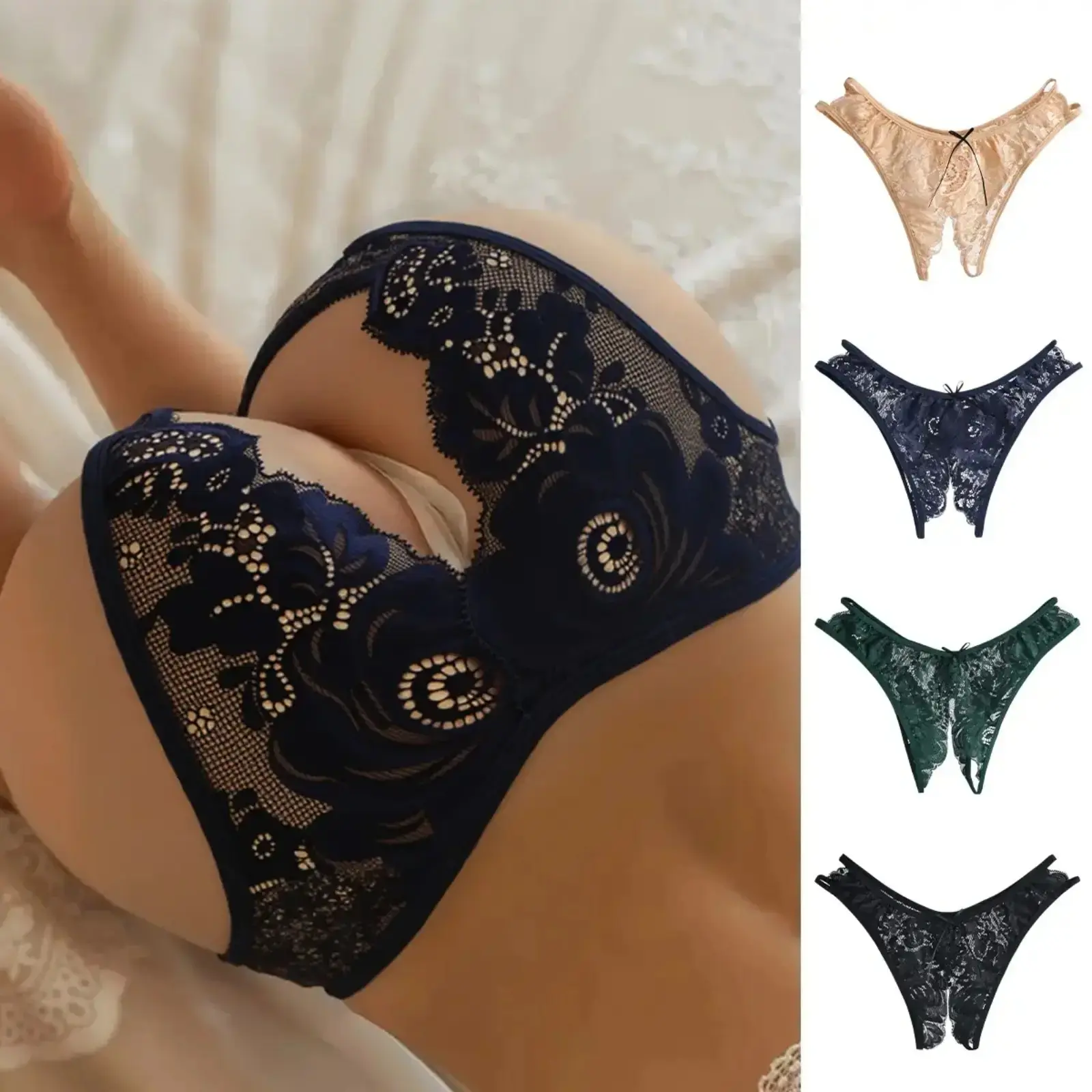 Sheer Print & Lace Panties for Women, 4-Pack Elegant Seamless Matching Set for Daily & Spring Layering, Soft, Style, Comfortable, Breathable, Lingerie, Apparel, Fit, Lightweight, Feminine, Everyday, Panty, Lady, Mixed Color