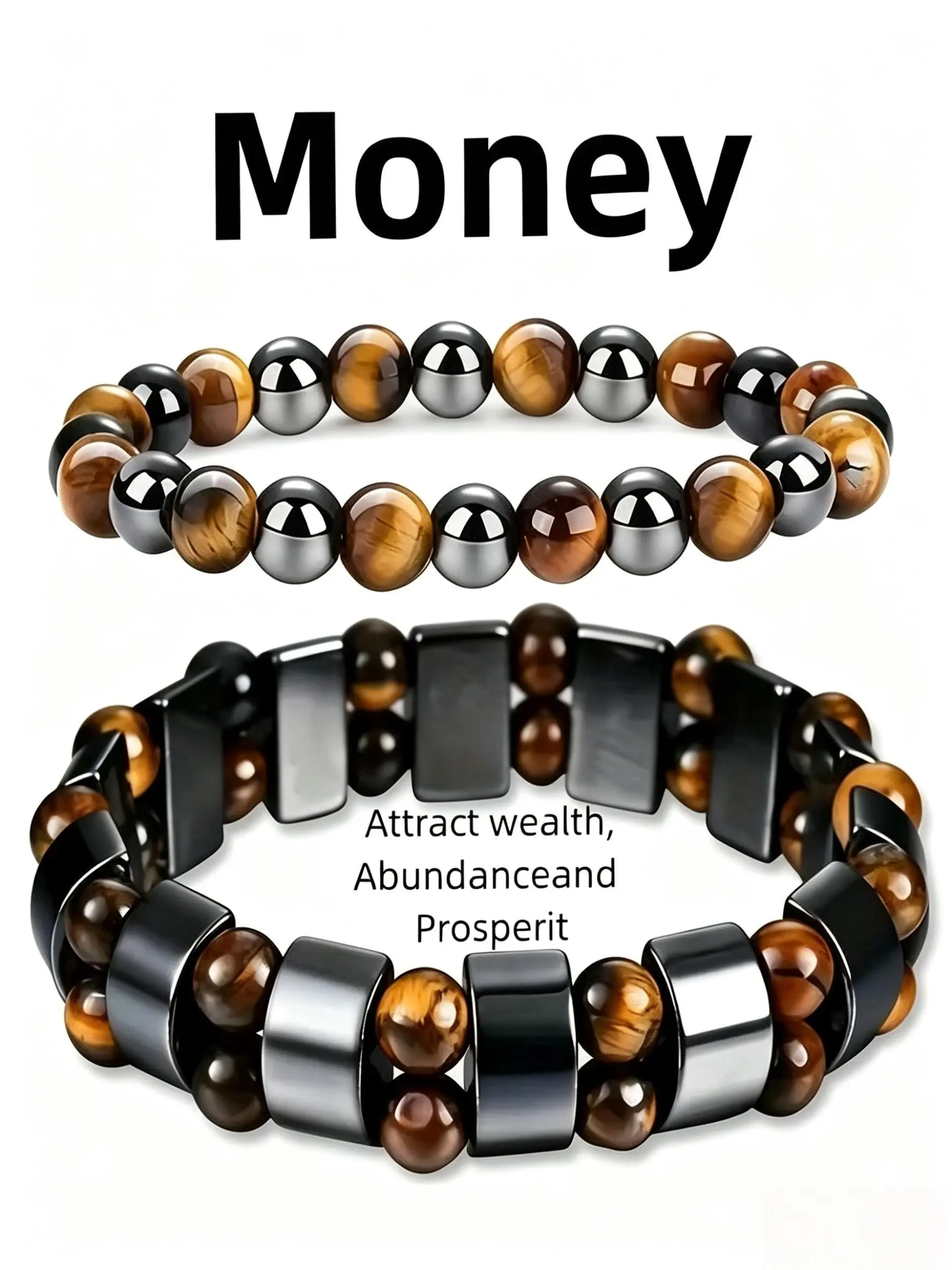 2-Piece Dual Protection Bracelet Combination Set, Tiger Eye and Obsidian Handmade Beaded, Natural Stone Jewelry, Perfect Holiday Gift