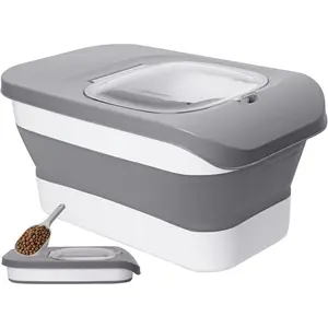 10-13 Lbs Dog Food Stroage Container, Collapsible Dog Food Containers with Airtight Lid, Pet Food Scoop, Pet Food Storage Container Dry Food for Dog, Cat and Other Pets