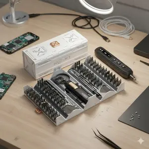 Cordless Electric Screwdriver Set: 180-in-1 Precision Kit with 3-Speed Smart Torque, CRV Anti-Slip Bits & Ergonomic Design. Ideal for Furniture, Electronics, Car & Appliance Repair, Professional-Grade DIY Tools