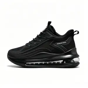 2026 latest model black men's shoes, mesh breathable sports shoes, casual shoes, air-cushioned shock-absorbing height-increasing running shoes