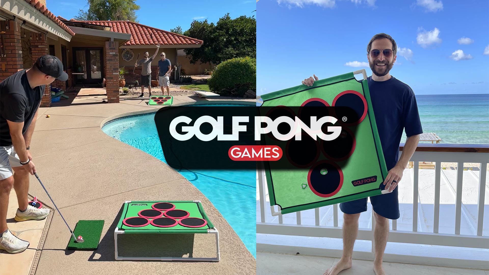 Golf Pong Game Set| Indoor & Outdoor Golf Beer Pong - Includes 16 Velcro Balls, Chipping Mat & Carrying Case| Fun Game for Adults - NO CLUB INCLUDED Portable Pong Golf Pong Game Set| Indoor & Outdoor Golf Beer Pong - Includes 16 Velcro Balls, Chipping Mat & Carrying Case| Fun Game for Adults - NO CLUB INCLUDED Portable Pong