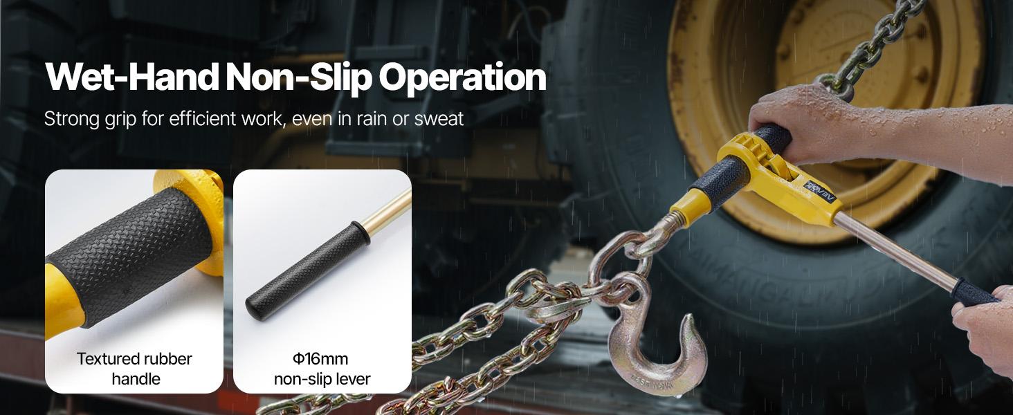 Ratchet Chain Binder, 9200 lbs Working Load, Chain Binders Compatible with 3/8 in - 1/2 in Chains, Heavy Duty Ratchet Load Binder with Handles for Truck, Tie Down, Hauling, Towing, Logging