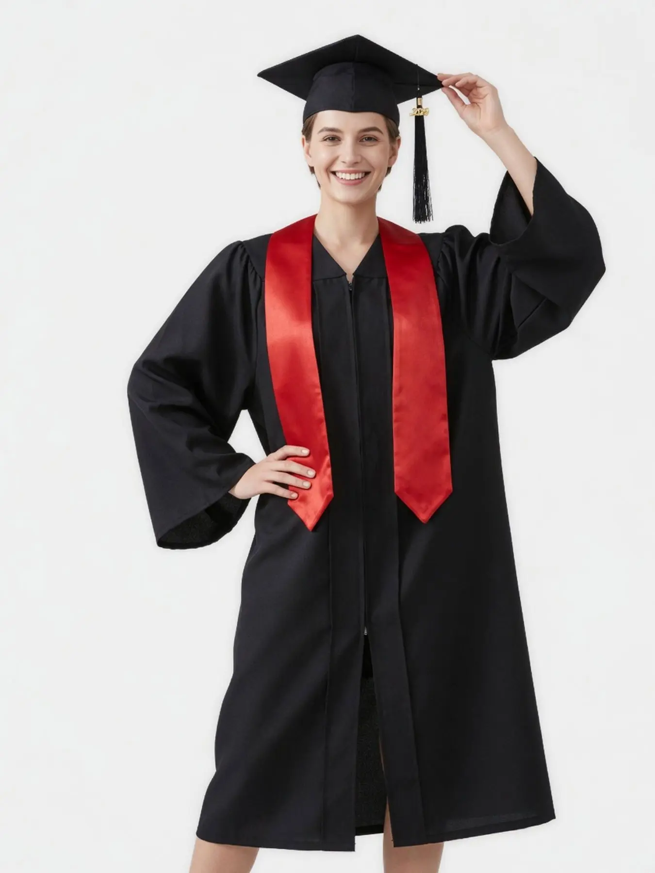 Premium Elegant Graduation Robe Set for Bachelor & Master Degrees Academic Gown with Flat Hood