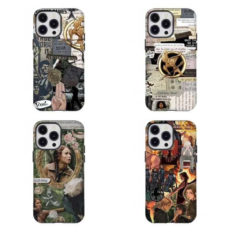 Custom Protective Impact-Resistant Wireless Flat Print Hunger Games Mockingjay Collage Phone Case - Katniss Everdeen Aesthetic Accessory, Multi-Model Cover for iPhone 17/16/15/14/13/12/11 and for Samsung S21-S25, Cool Gift for Movie Fans