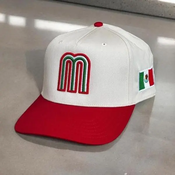 Classic Mexican National Flag Patch Acrylic Fashion Snapback Baseball Cap, Custom Embroidered Mother-Child M Logo, UV-Protection Adjustable Unisex Everyday Sports-Casual Party Hat