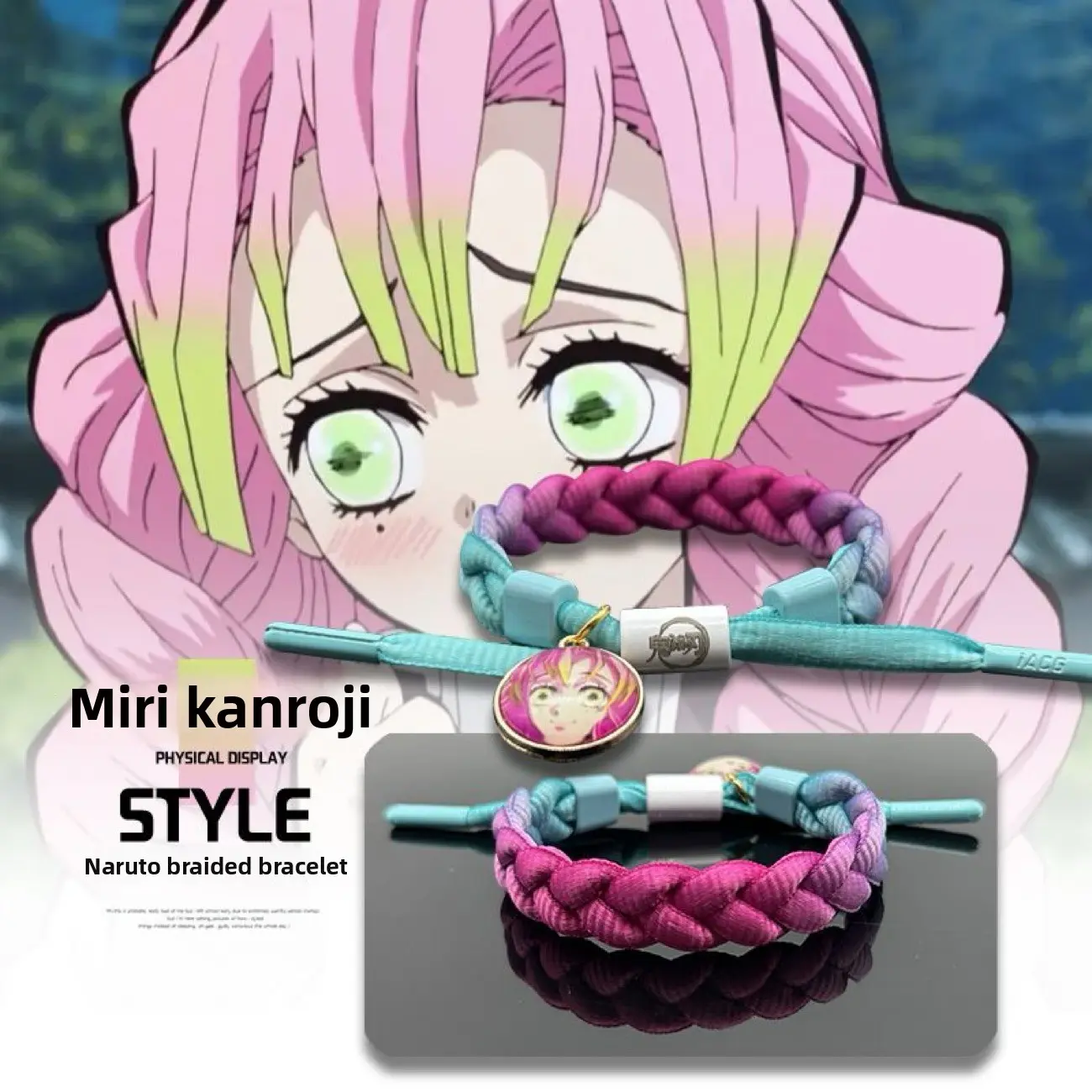 Anime Demon Slayer: Kimetsu no Yaiba, Tanjiro, Zenitsu, Tanjiro's woven bracelet, birthday gift for teenagers and couples, holiday gift, niche fashion, unique style Anime Demon Slayer: Kimetsu no Yaiba, Tanjiro, Zenitsu, Tanjiro's woven bracelet, birthday gift for teenagers and couples, holiday gift, niche fashion, unique style