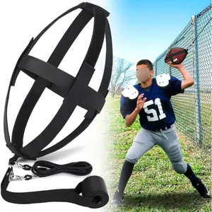 American Football Throw Trainer, Youth Football Practice Equipment Improve Throwing & Catching, Pass Back Trainer Football Net Indoors/Outdoors Fit Official Size