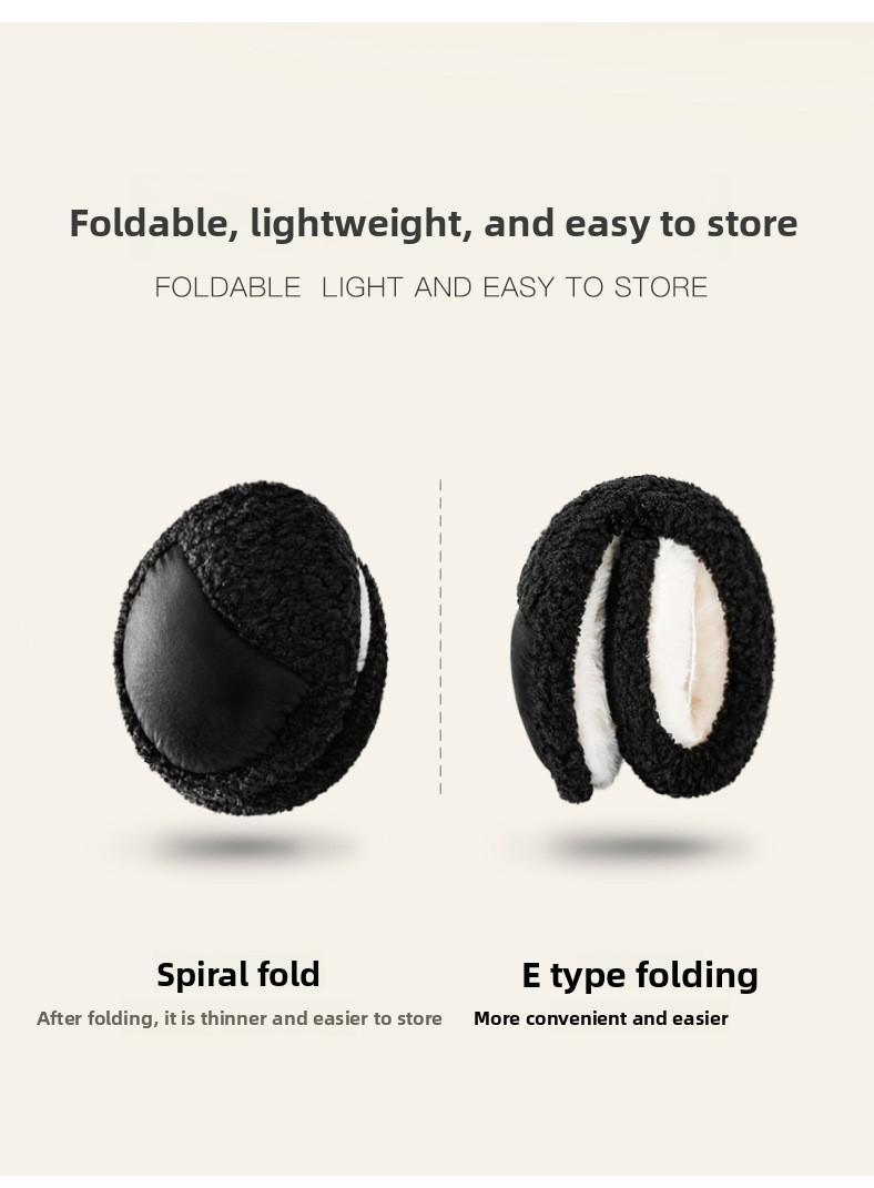 Rear-Wear Polar Fleece Ear Muffs for Men Foldable Winter Ear Protection Windproof Behind-the-Head Design All-Weather Commute & Outdoor Essential Stylish Gift