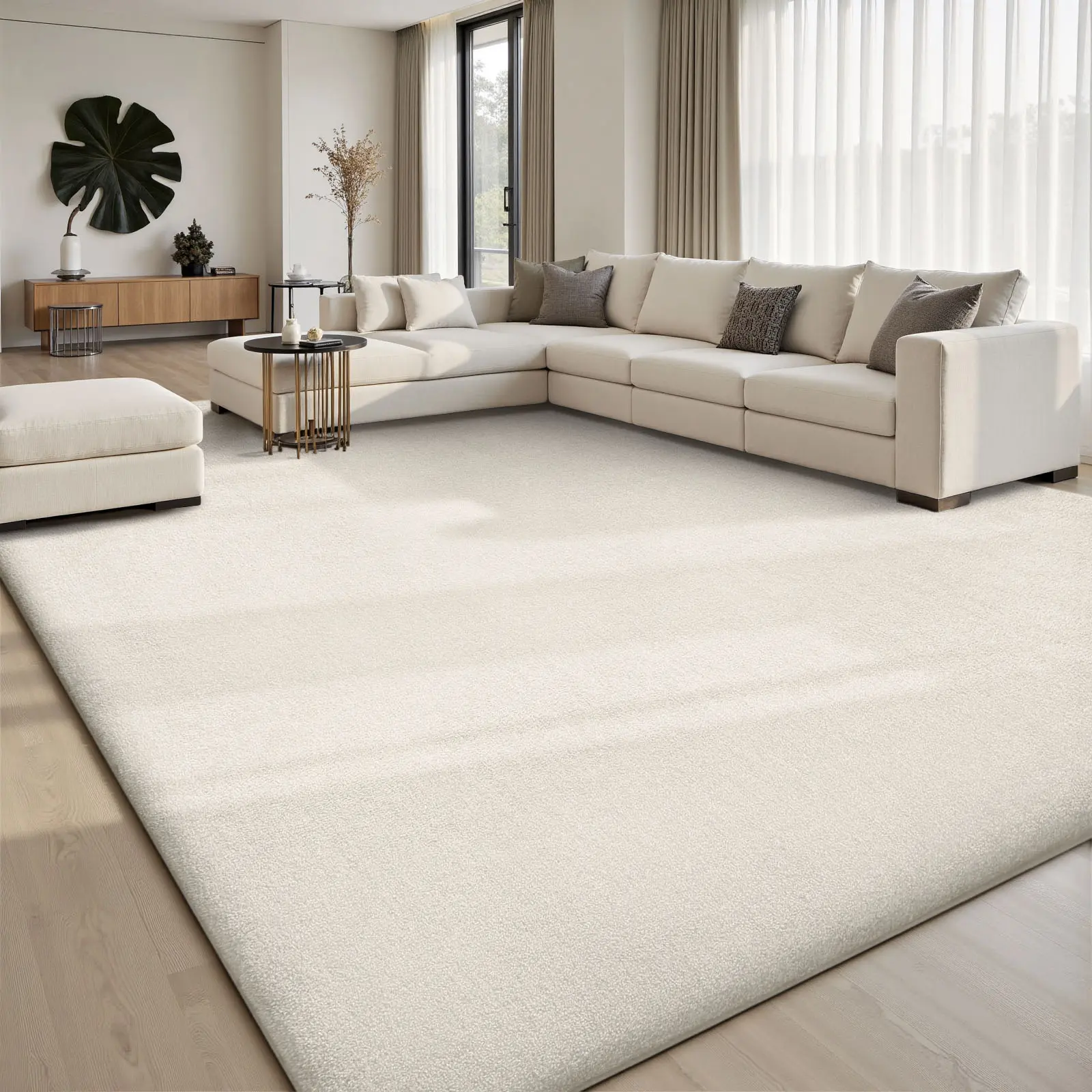 FAMVAL Large Modern Shaggy Chenille Wool Fluffy Area Rug - Soft, Non-Slip, 1-Piece, Lowshed, Wrinkle-Resistant Indoor Carpet for Living Room, Bedroom, Aesthetic Home Decor (Indoor Use)