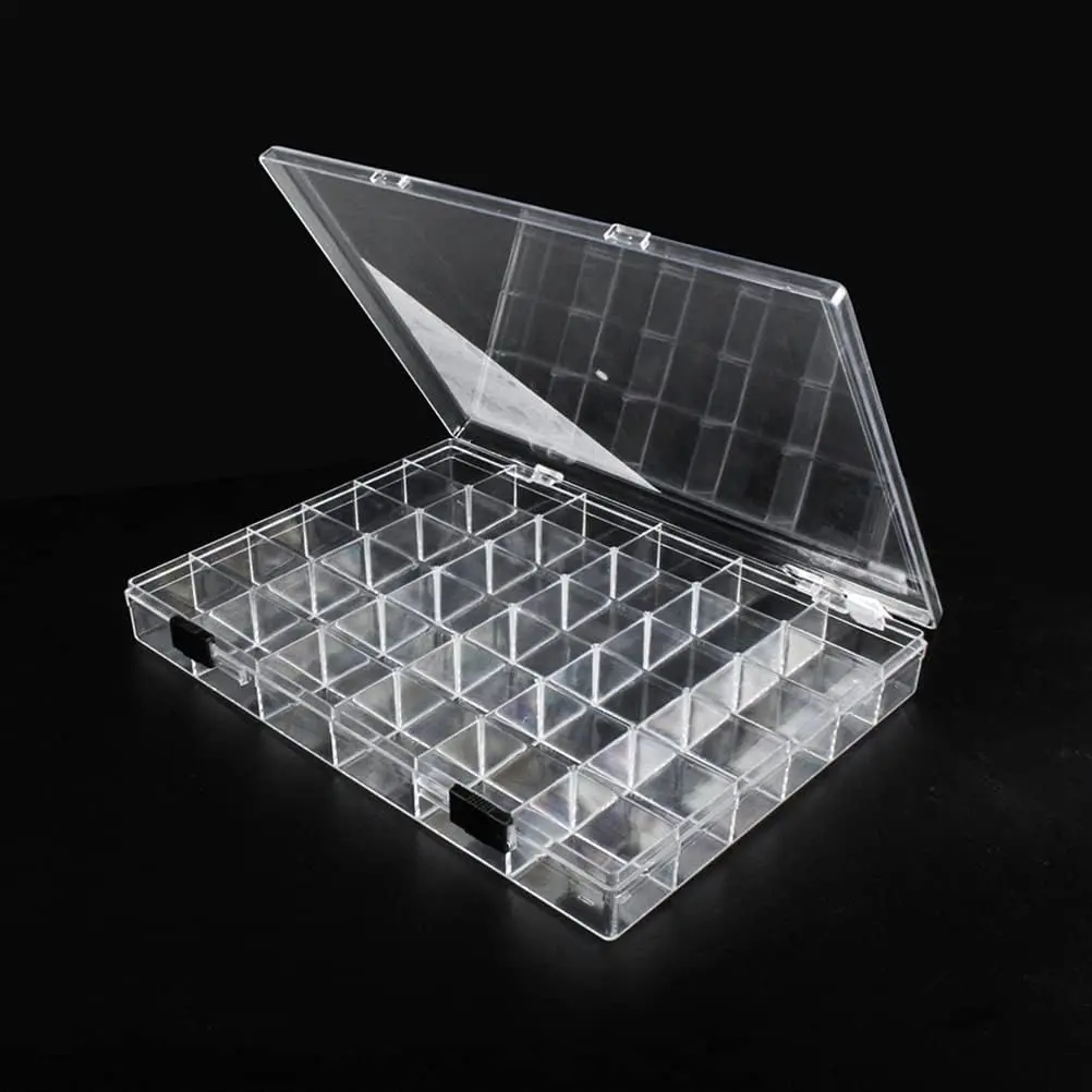 36 Grids Clear Plastic Organizer Box, Craft Storage Container for Beads Organizer, Art DIY, Crafts  Storage, Fishing Tackles, Rock Collection, 1 Pack