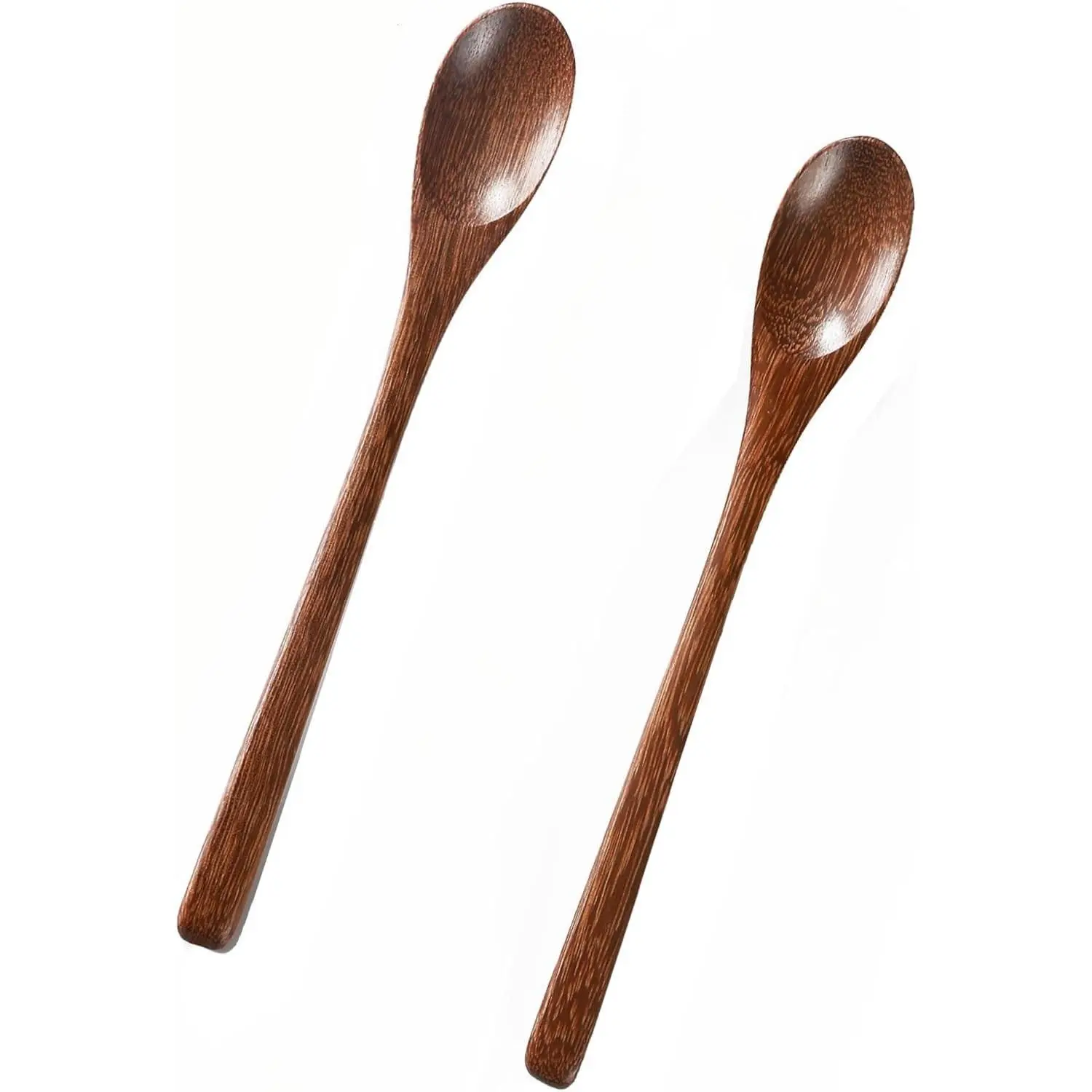 2PCS 7.8inch Wooden Spoons for Honey and Coffee，Small Wooden Spoons with Long Handle for Stirring – Padauk Wood Honey Spoon & Coffee Spoons for Jars, Tea and Spice