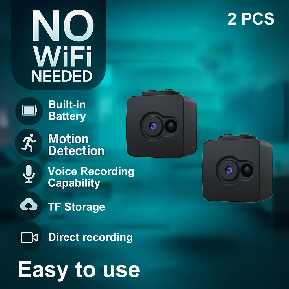 This Camera Records Directly Without Requiring Wi-Fi,, And Features Continuous Loop Recording. It'S Portable, Has a Rechargeable Battery, And Offers a Plug-And-Play Setup, Making It Perfect for Home Security