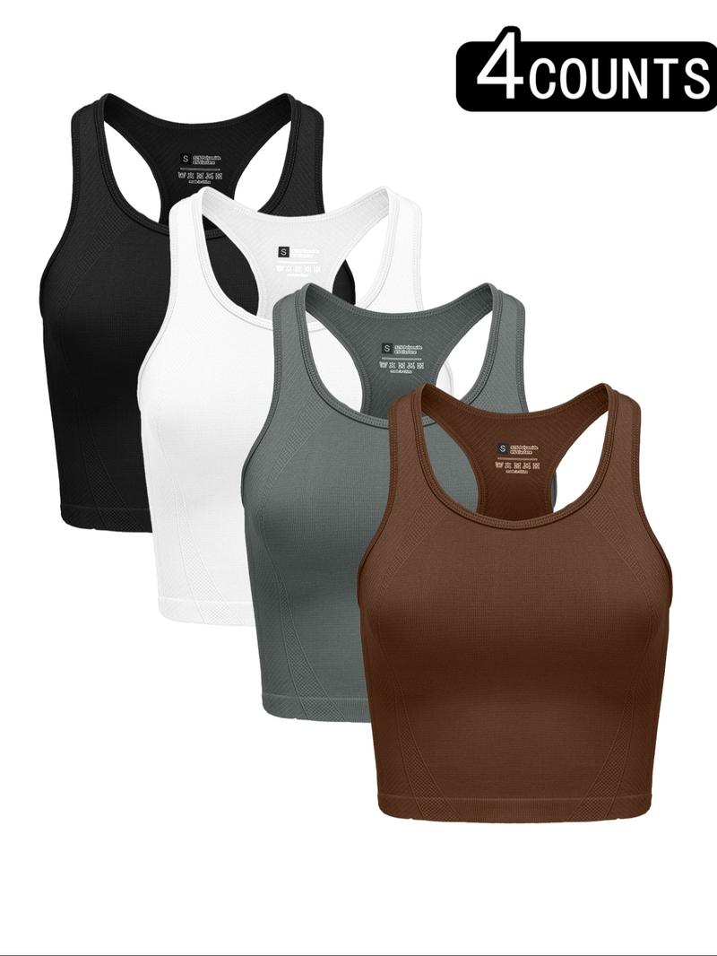 Women's Scoop Neck Sports Vest, Quick Drying Sports Tank Top for Yoga Gym Workout Running, Ladies Sportswear Clothing for Fall, Breathable Workout Tops