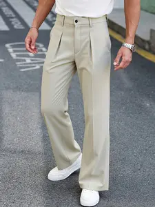 Men's Micro Flare Pants, Versatile Streetwear Essential, Casual Long Trousers, Lightweight Business Suit Piece, Perfect for Everyday Wear
