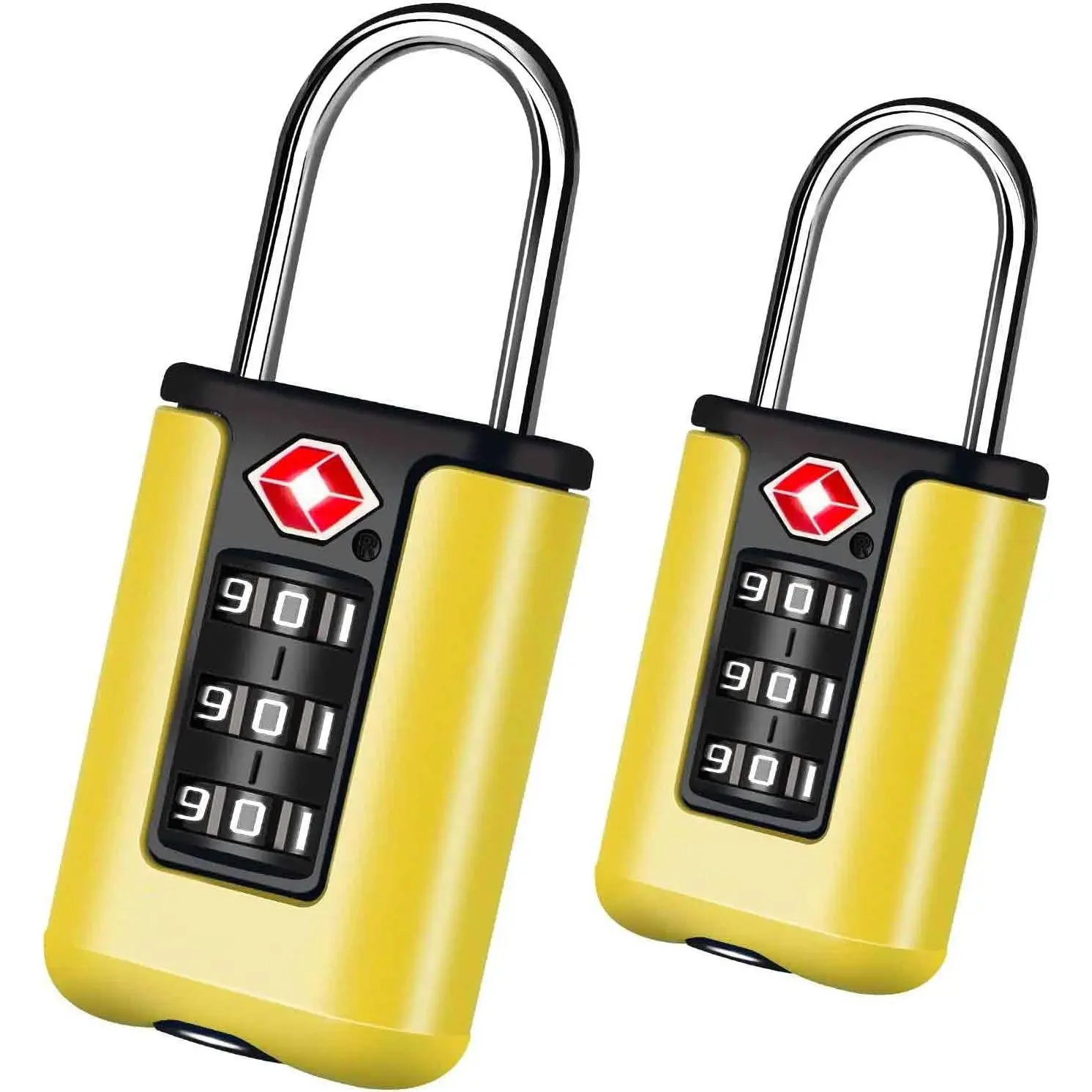 2 Pack TSA Approved Luggage Locks, Combination Travel Padlock, 3-Digit  Lock, TSA Outdoor Keyless Resettable Lock for Lockers, Bags, Backpack, Gym, Gate-Yellow