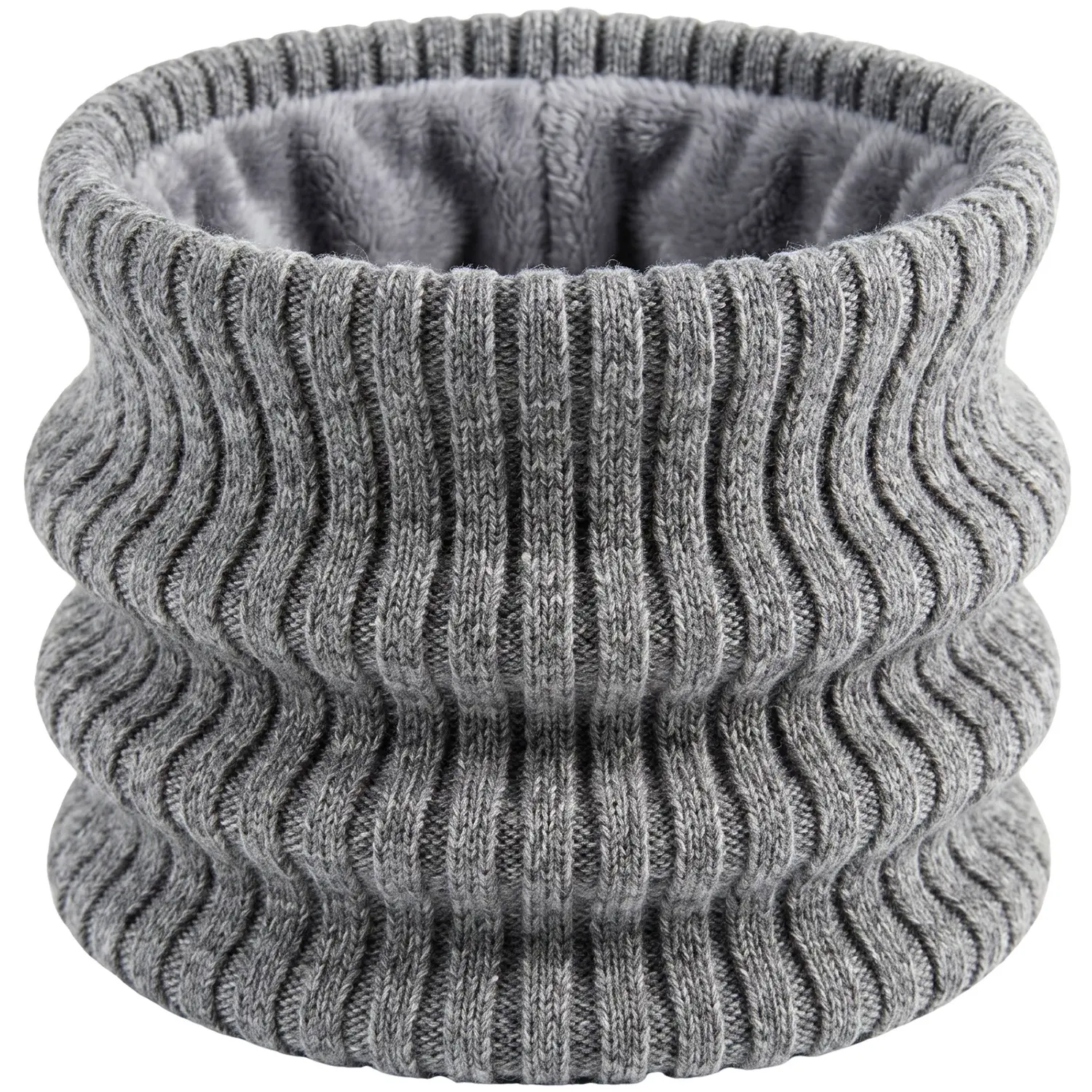 Unisex Adult Winter Knitted Wool Yarn Neck Warmer Neck Gaiter Double Layer Fleece Lined Thickened High Neck Windproof Warm Neck Cover Suitable