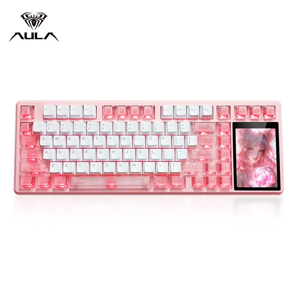 Aula L99 Mechanical Keyboard, Wired/wireless, 84 Keys, HD Touchscreen, Customizable Animations, Large Battery, Compatible with Laptop/PC/mobile