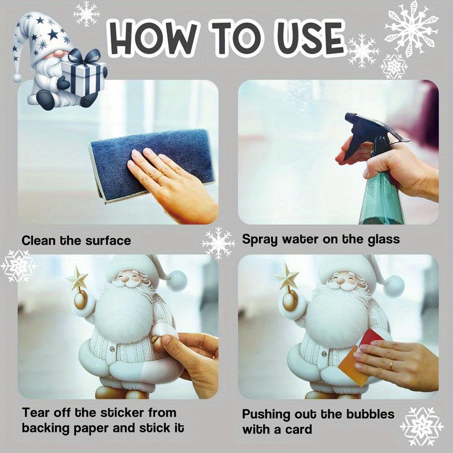 1pc Santa Claus Glass Sticker Removable Static Cling Decoration for Living Room Entrance Corridor Window Clings Decoration